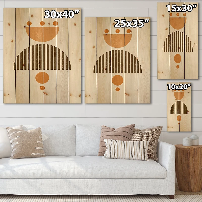 Designart - Abstract Minimal Sun and Moon In Earth Tones II