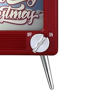 Red Plastic Musical LED TV Ornament