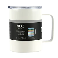 13oz. White Stainless Steel Sublimation Mug with Lid by Make Market®
