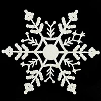 Glitter Snowflake Christmas Ornaments - 6.25" - White - 24ct