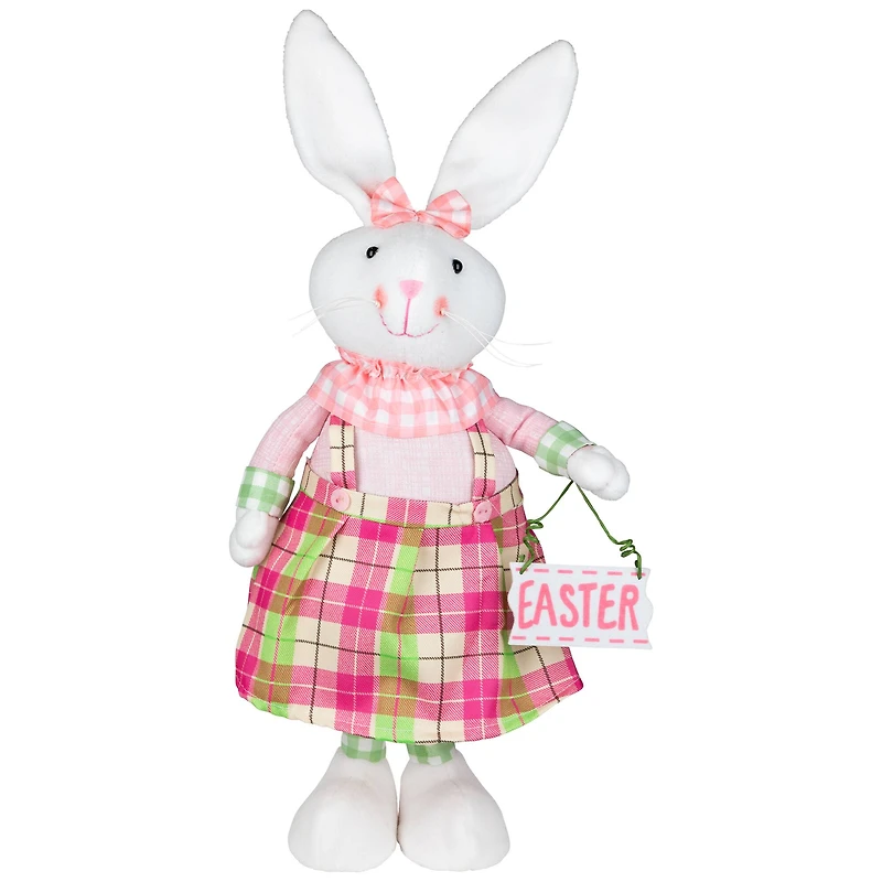 19" Bunny Rabbit Figurines with Easter Sign Spring Décor, 2ct.