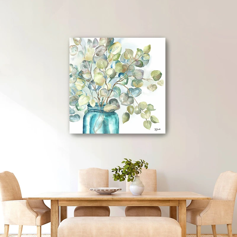 Eucalyptus In Mason Jar II Canvas Giclee