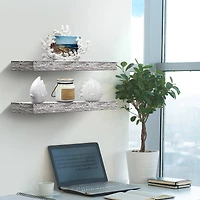 Sorbus Floating Faux Wood Shelf