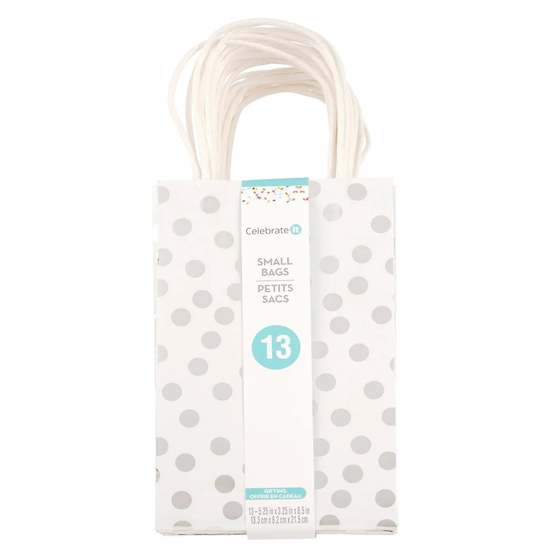 Silver Polka Dot & Stripe Gift Bag Value Pack by Celebrate It™
