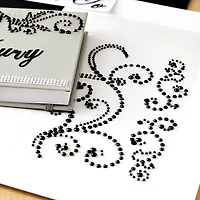 Recollections™ Adhesive Rhinestones, Medium Black Flourishes