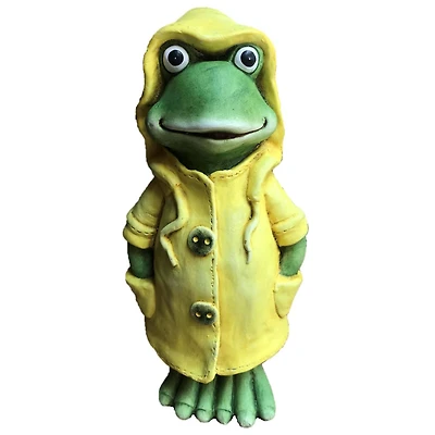 Santa's Workshop 17" Yellow Raincoat Frog Accent