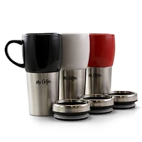 Mr. Coffee Traverse 16oz. Stainless Steel & Ceramic Travel Mugs, 3ct.