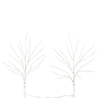 2 Pack 24in. Pre-Lit Artificial White Birch Branches, Warm White LED Lights