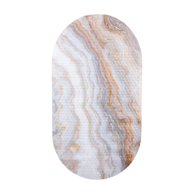 Elle Décor Agate Print Oval Bubble Bath Mat