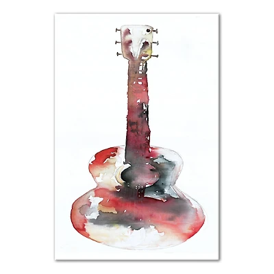 Watercolor Guitar 24" x 36" Canvas Wall Art