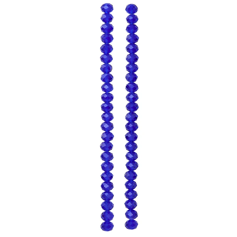 Sapphire Glass Rondelle Beads, 8mm by Bead Landing™