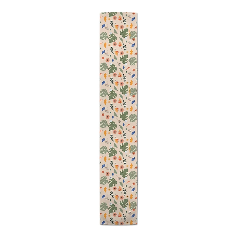 Floral Summer Palms 16" x 90" Cotton Twill Runner