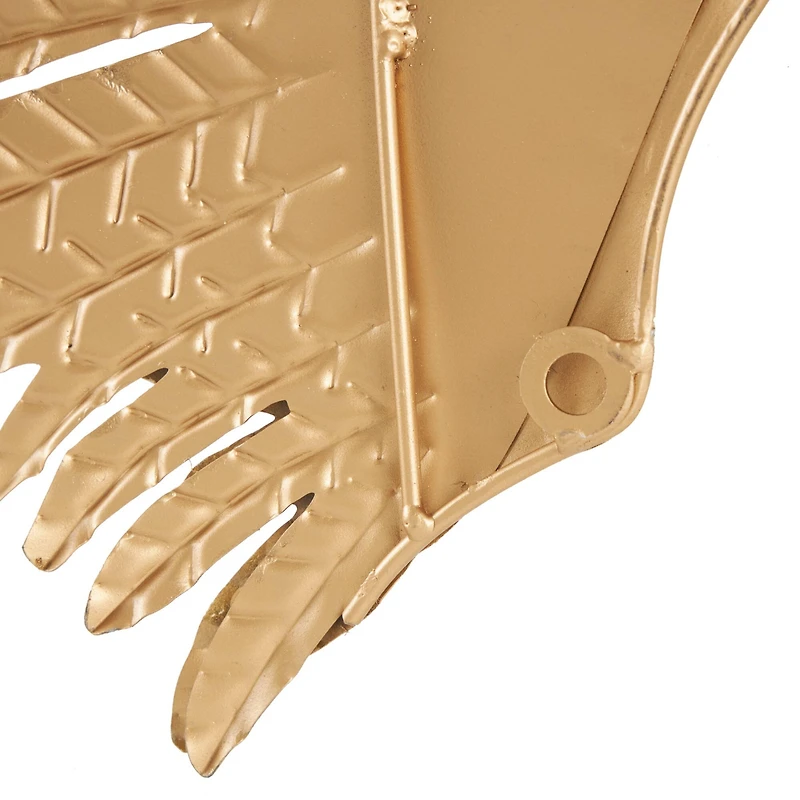 16" x 41" Gold Metal Bird Wing Wall Décor Set with Textured Metallic Finish