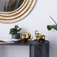 The Novogratz 7" Gold Contemporary Elephant Sculpture Set