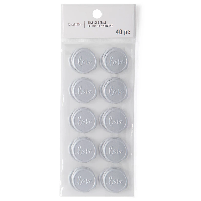 Silver Love Faux Wax Envelope Seals by Recollections™