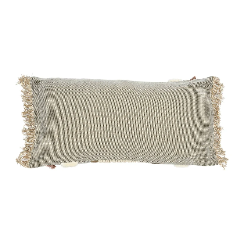 Applique, Macramé & Fringe Cotton Tufted Lumbar Pillow