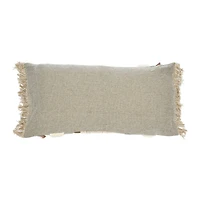 Applique, Macramé & Fringe Cotton Tufted Lumbar Pillow