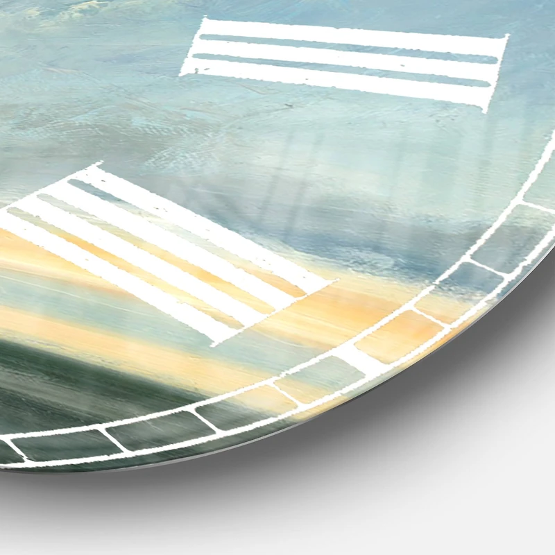 Designart 'Blue Coastal Sunrise Traditional Wall Clock