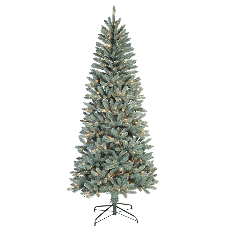 7.5ft. Pre-Lit Blue Spruce Slim Artificial Christmas Tree