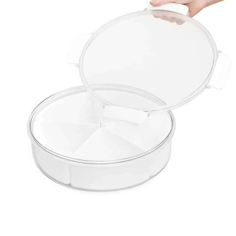 White Round Storage Case with Removable Bins by Simply Tidy®