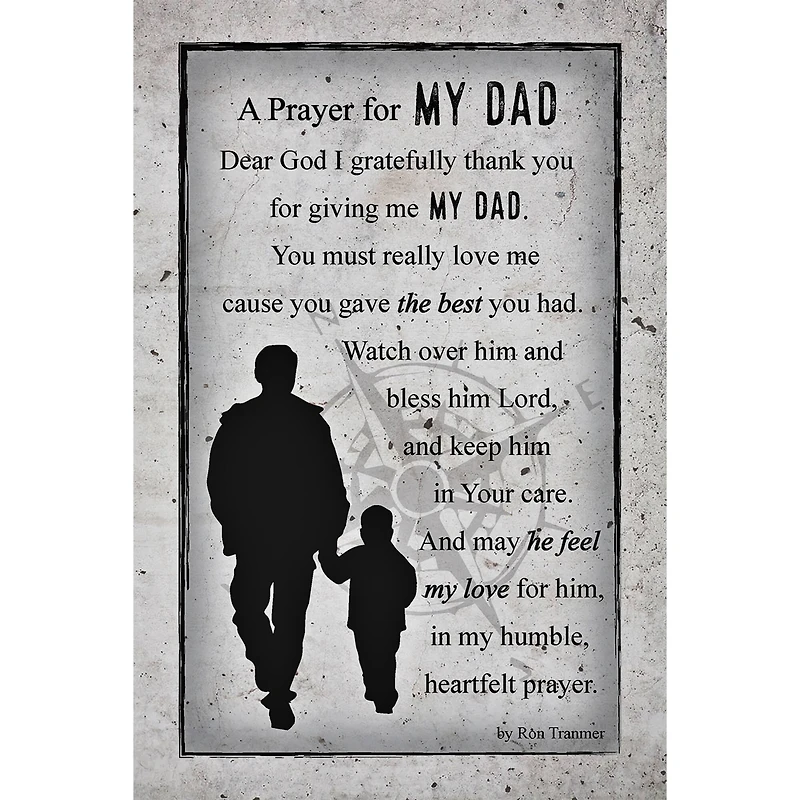 Prayer For My Dad Wood Plaque With Easel & Hanger