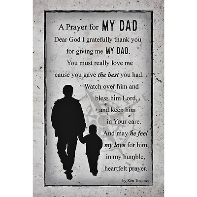 Prayer For My Dad Wood Plaque With Easel & Hanger