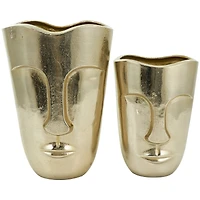 Gold Glam Aluminum Face Vase Set