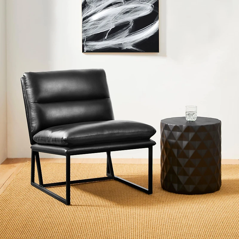 Glitzhome® Modern Thick Leatherette Accent Chair