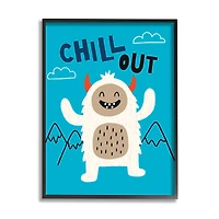Stupell Industries Chill Out Phrase Abominable Snowman Winter Yeti in Frame Wall Art