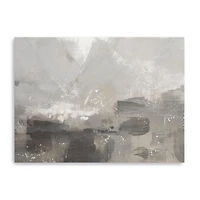 Contemporary Gray Abstract Landscape Canvas Giclee