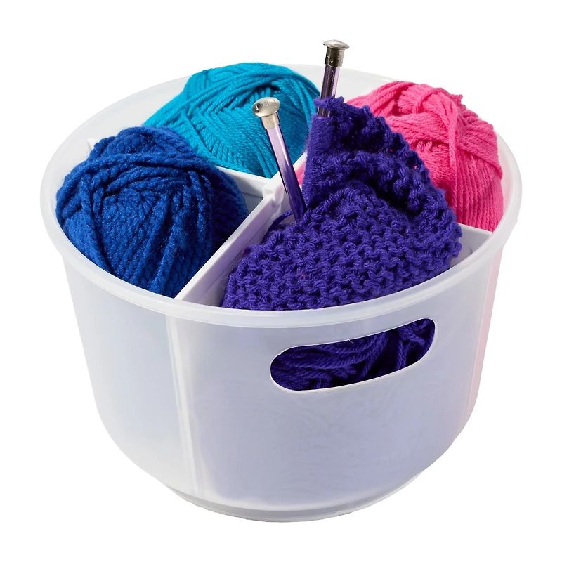 madesmart® White Portable Turntable with Dividers