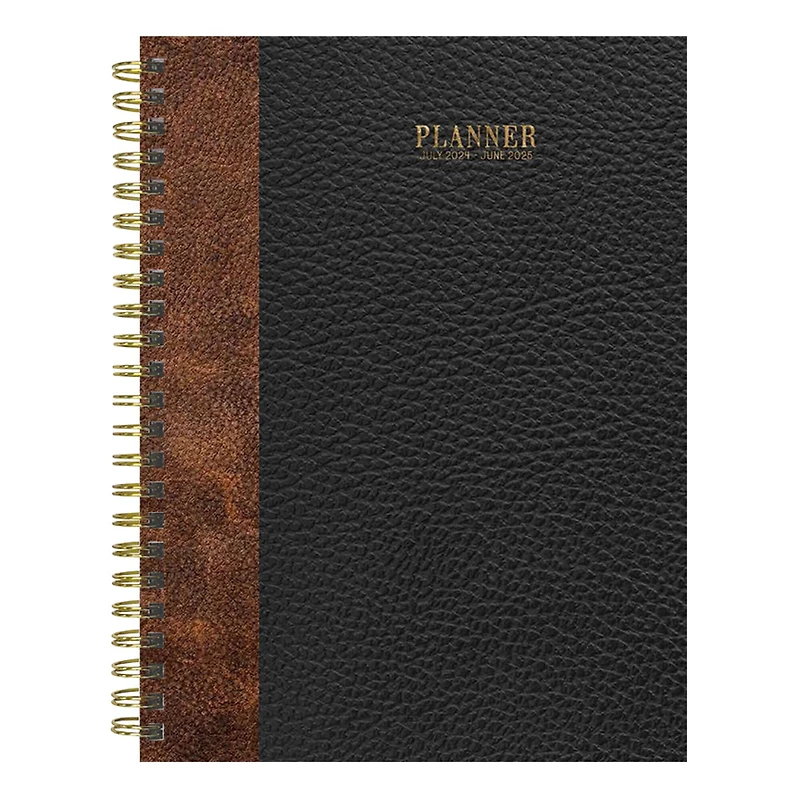 TF Publishing 2024 - 2025 Bound Black Medium Spiral Planner