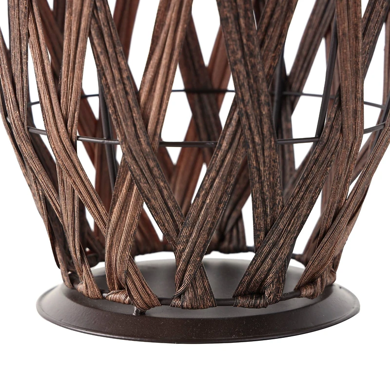 33" Copper Metal Handmade Woven Vase