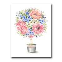 Designart - Flower Tree In A Pot With A Bow
