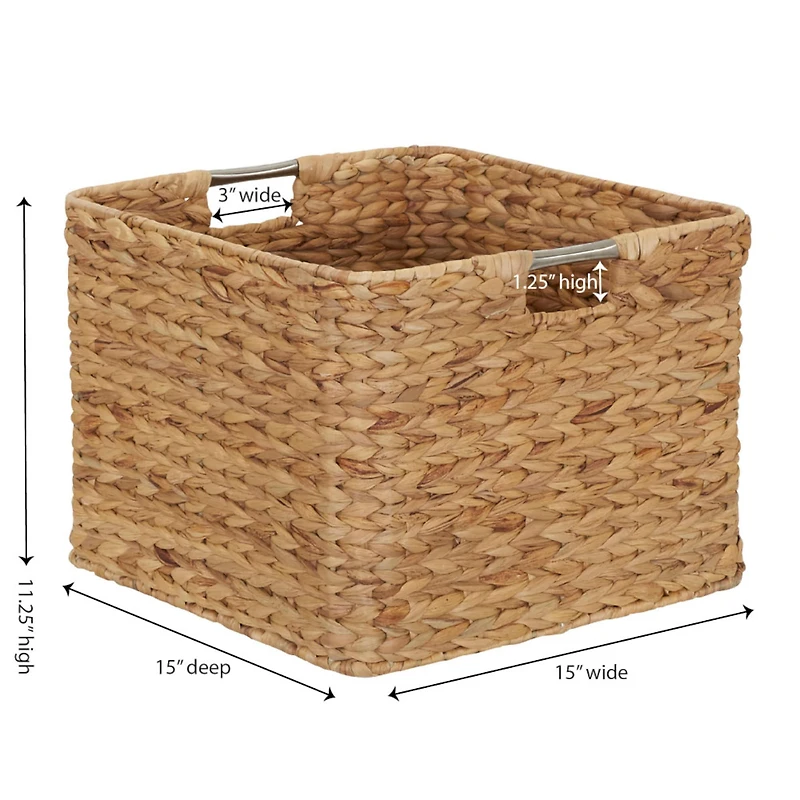 Household Essentials 11" Square Hyacinth Wicker Basket