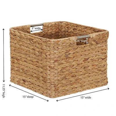 Household Essentials 11" Square Hyacinth Wicker Basket