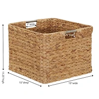 Household Essentials 11" Square Hyacinth Wicker Basket