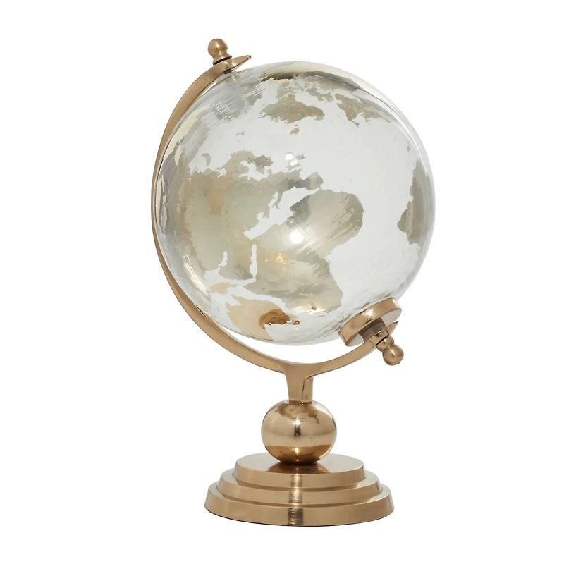 13" Gold Glass Traditional Globe