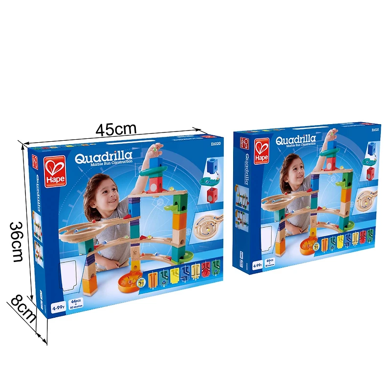 Hape Quadrilla Wooden Marble Run Construction Cliffhanger Set