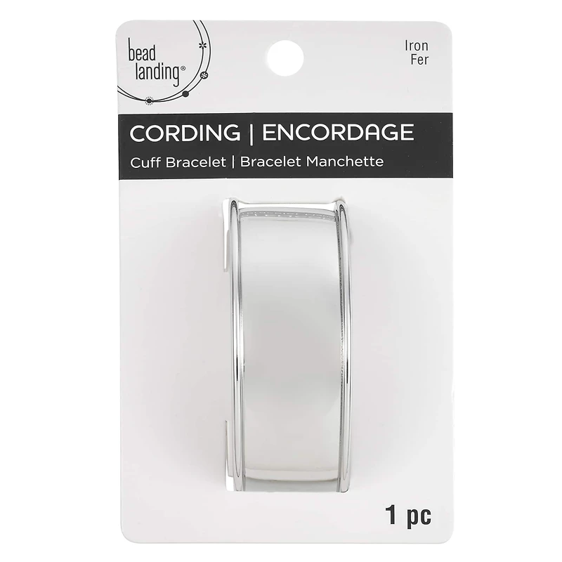 Rhodium Cuff Bracelet with Inlay by Bead Landing™