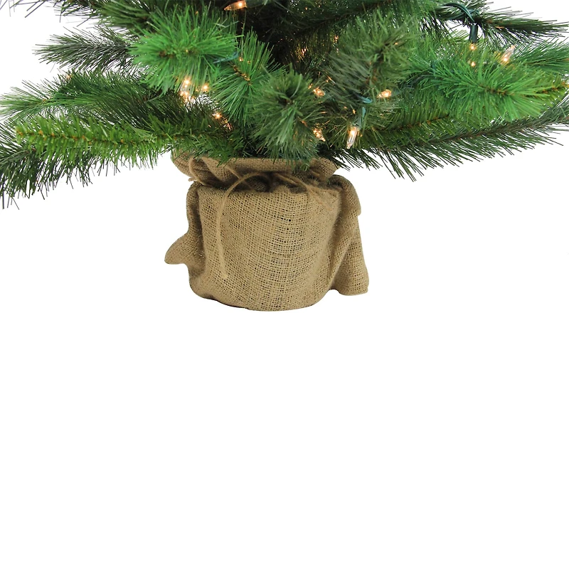 3ft. Pre-Lit New Carolina Spruce Artificial Potted Christmas Tree, Clear Lights