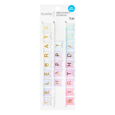 Watercolor Celebration Banner Dimensional Stickers by Recollections™