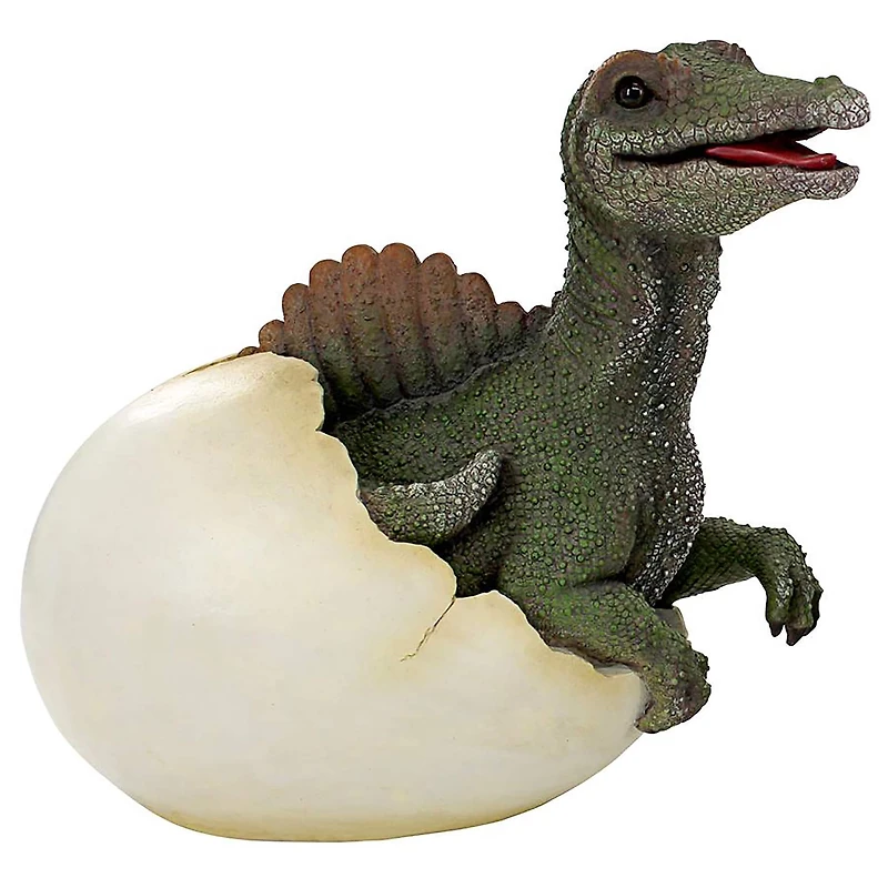 Design Toscano 12.5" Prehistoric Spinosaurus Dinosaur Egg Hatchling Garden Statue