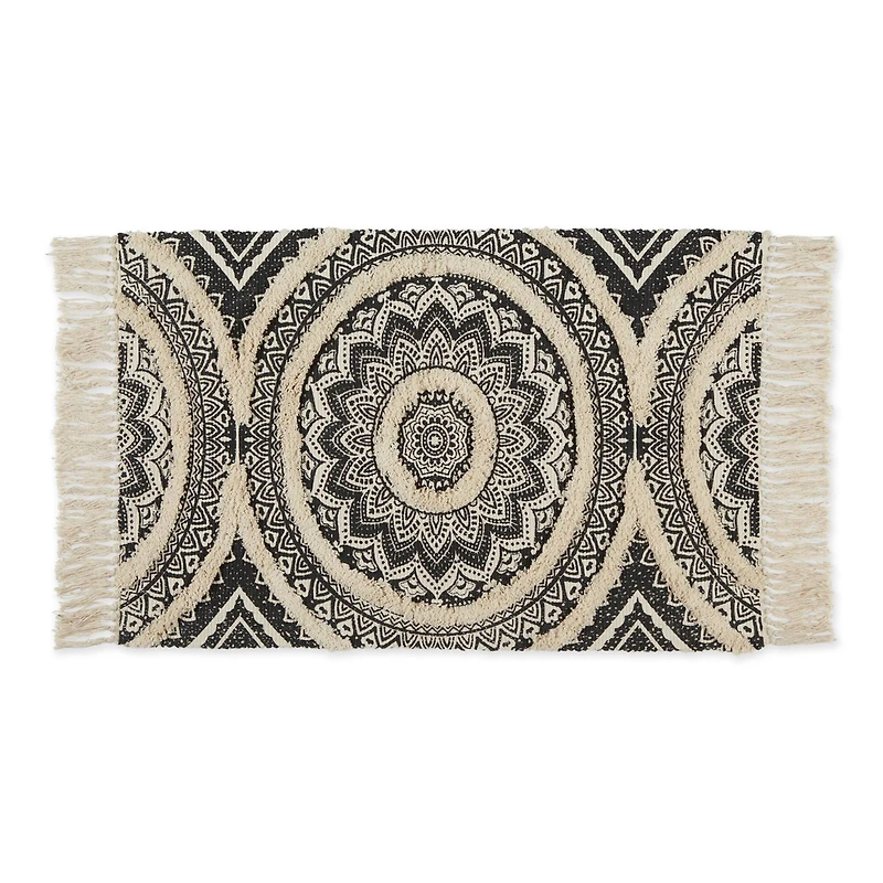 DII® Printed Natural Hand-Loomed Shag Rug