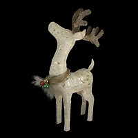 37" Pre-lit Sisal Standing Reindeer Yard Decoration