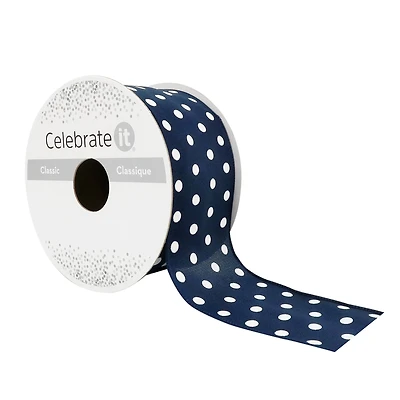 1.5" x 3yd. Sheer Wired Polka Dot Ribbon by Celebrate It