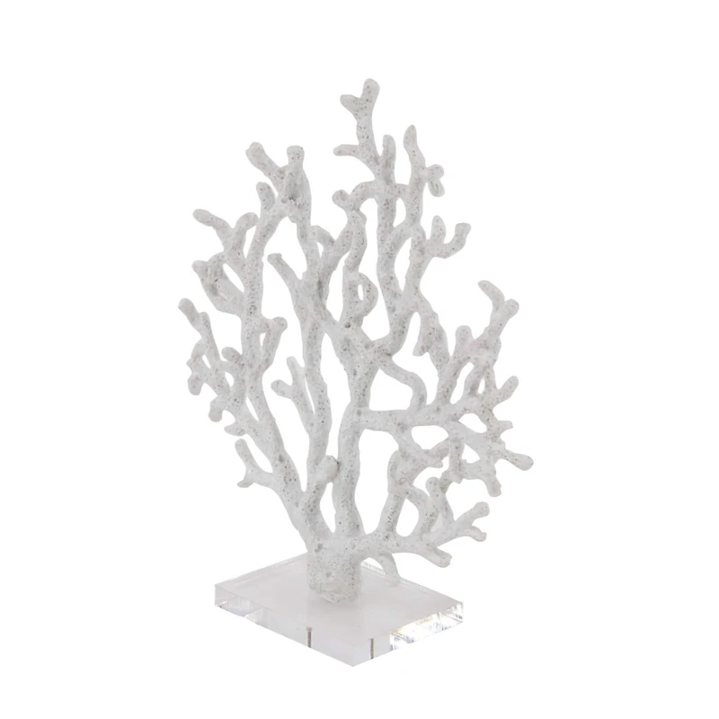 16" White Coastal Coral Sculpture