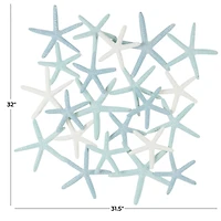 Light Blue Metal Overlapping Starfish Wall Décor