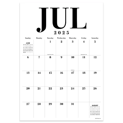 July 2025 - June 2026 Medium Art Poster Wall Calendar