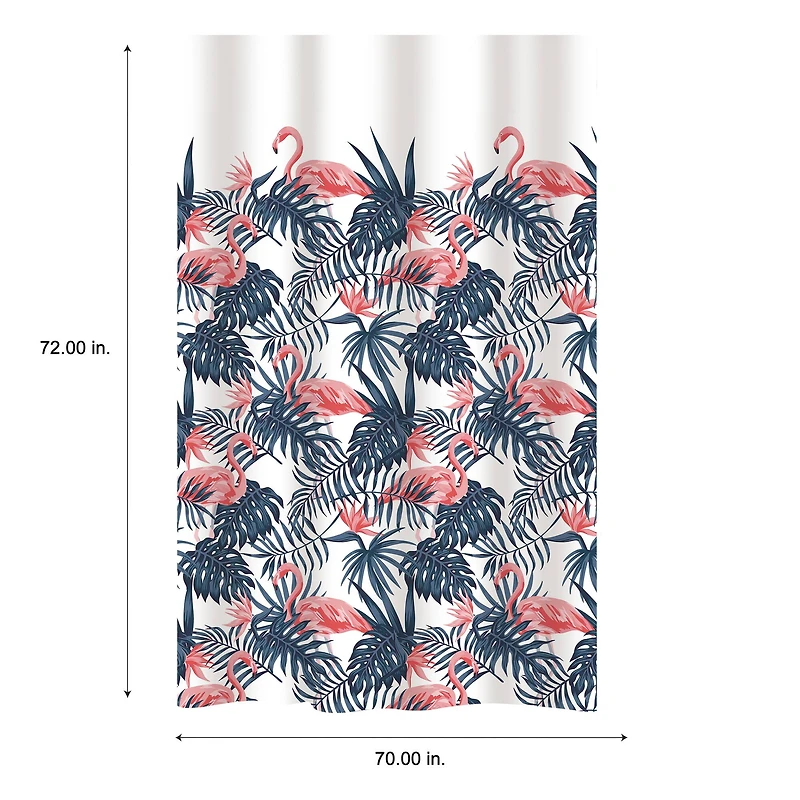 Bath Bliss Flamingo Design Shower Curtain